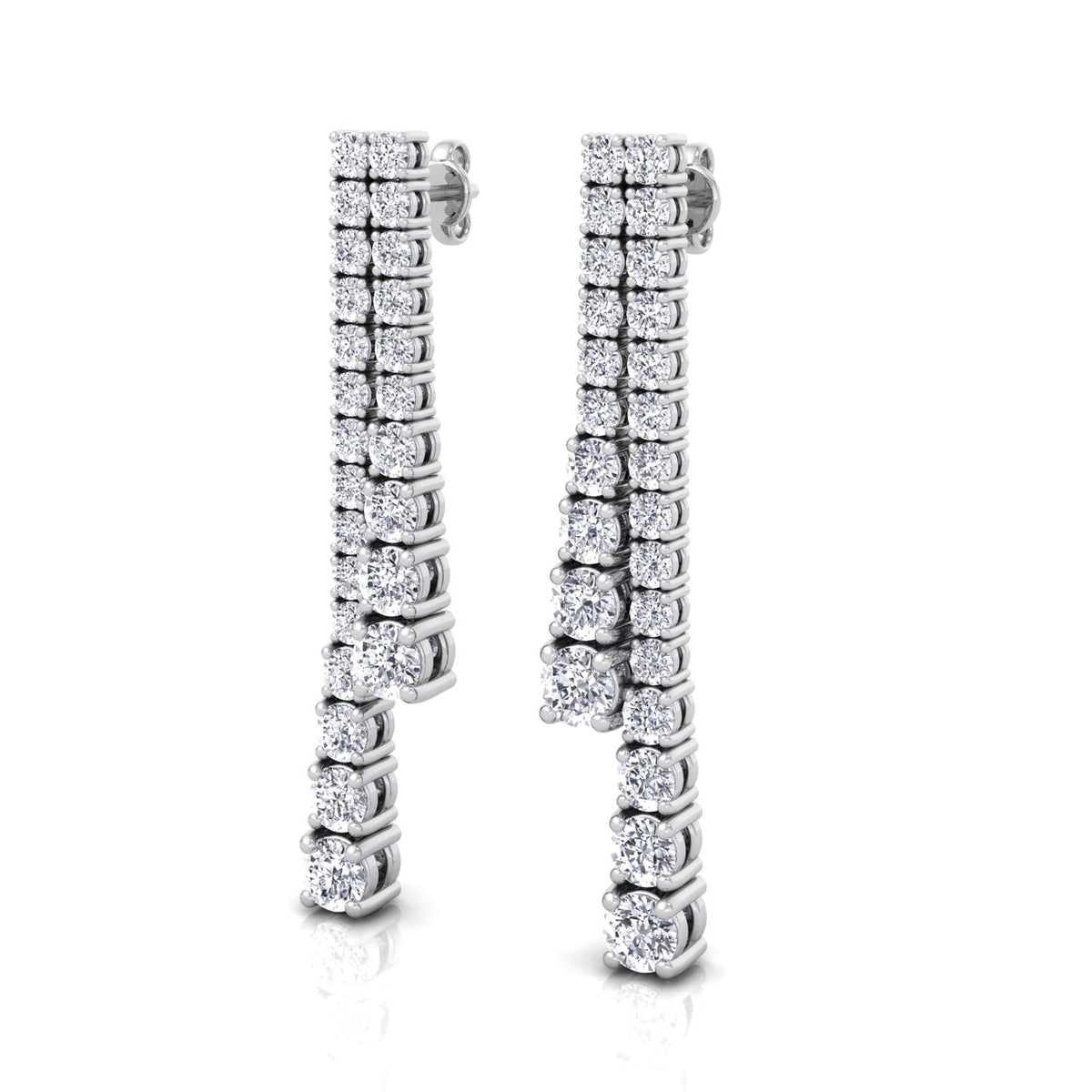 Double-Strand-Graduated-Natural-Diamond-Dangle-Earrings-1CTWhite-Gold 