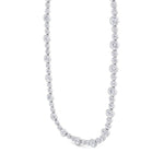 Alternating Size Bezel Set Natural Diamond Tennis Necklace White Gold 