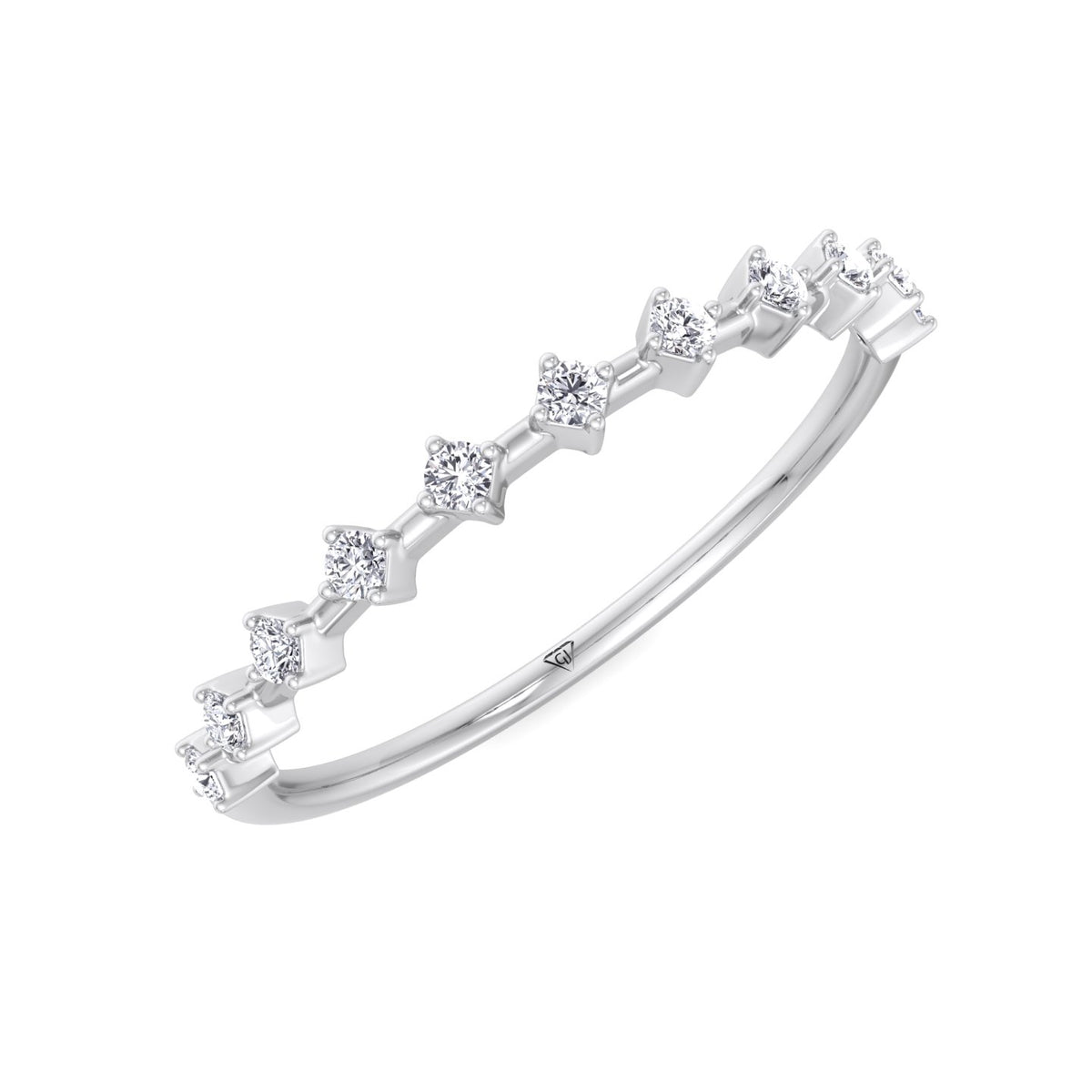 Simona - Multi Stone Round Natural Diamond Dainty Ring - Gem Jewelers Co