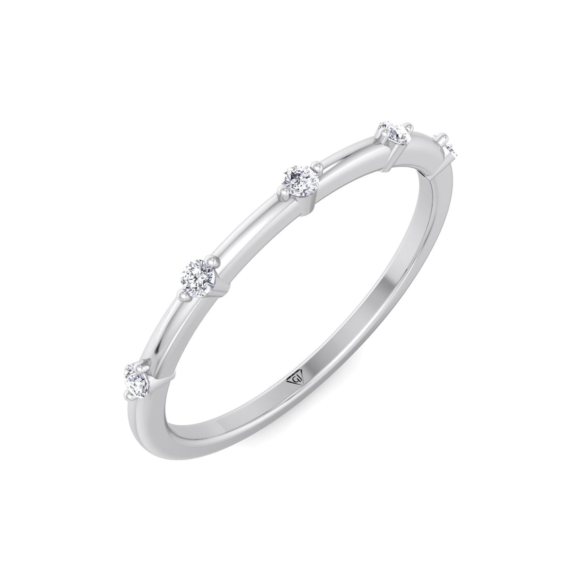 Myra - 5 Stone Round Diamond Dainty Ring Single Prong - Gem Jewelers Co