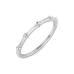 Myra - 5 Stone Round Diamond Dainty Ring Single Prong - Gem Jewelers Co