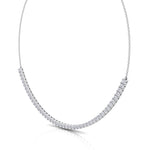 Halfway 4-Prong Natural Diamond Tennis Necklace White Gold 14K