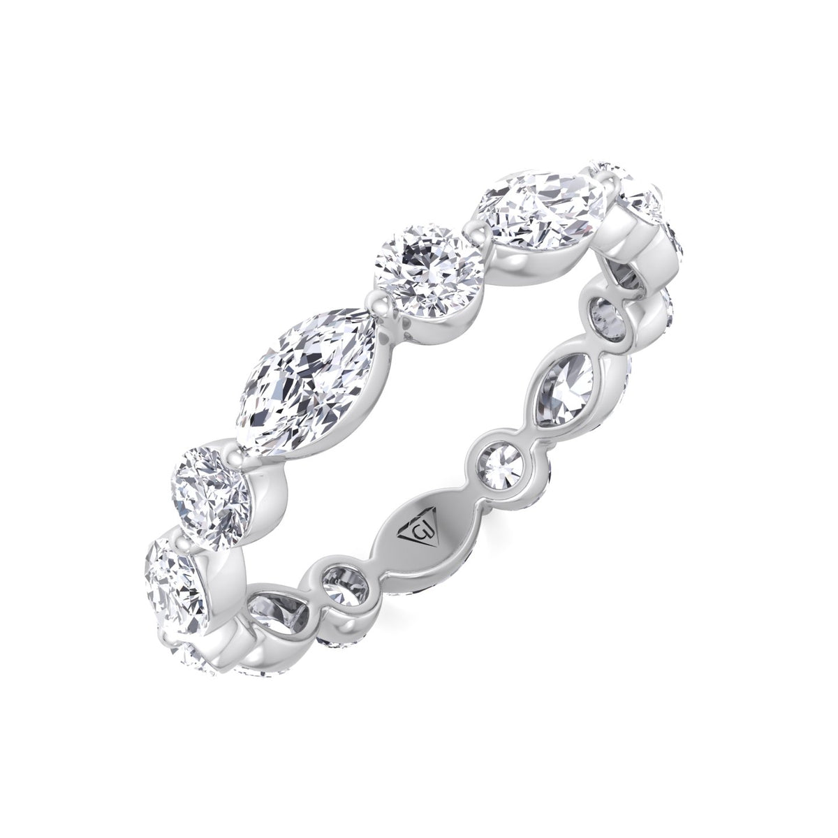Daria - Marquise and Round Eternity Wedding Band - Gem Jewelers Co
