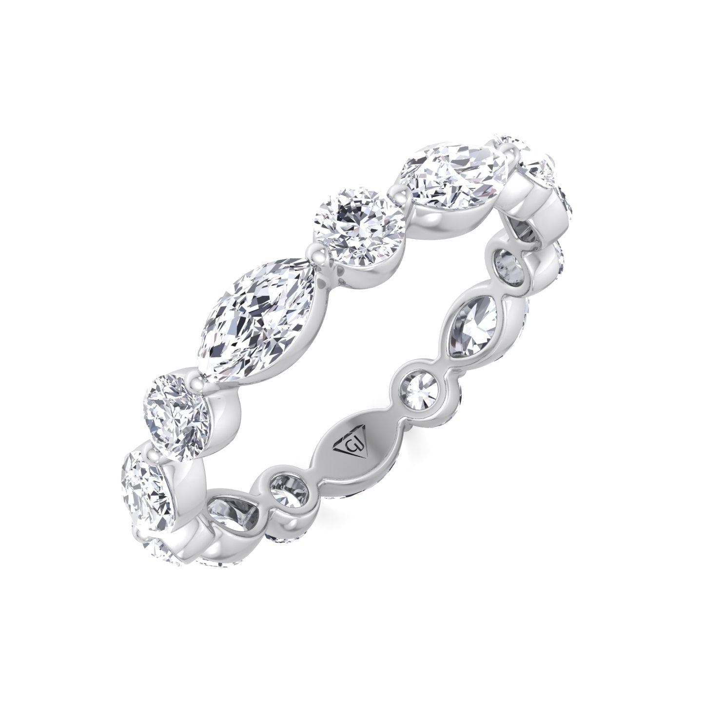 Daria - Marquise and Round Eternity Wedding Band - Gem Jewelers Co