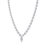 Pear Shape Natural Diamond Tennis Necklace White Gold 15CT