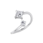 Ora - Princess & Round Cut Diamond Stackable Ring - Gem Jewelers Co