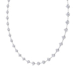 4-Prong Round Natural Diamond Bar Necklace White Gold 14K