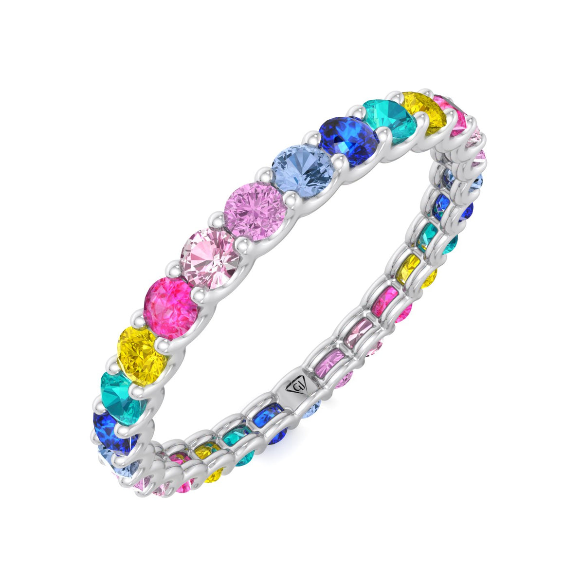 Luccia - Multi-Color Gemstones Eternity Band - Gem Jewelers Co