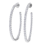 Clara - 6.2CT Round Diamond Inside Out Hoops - Gem Jewelers Co