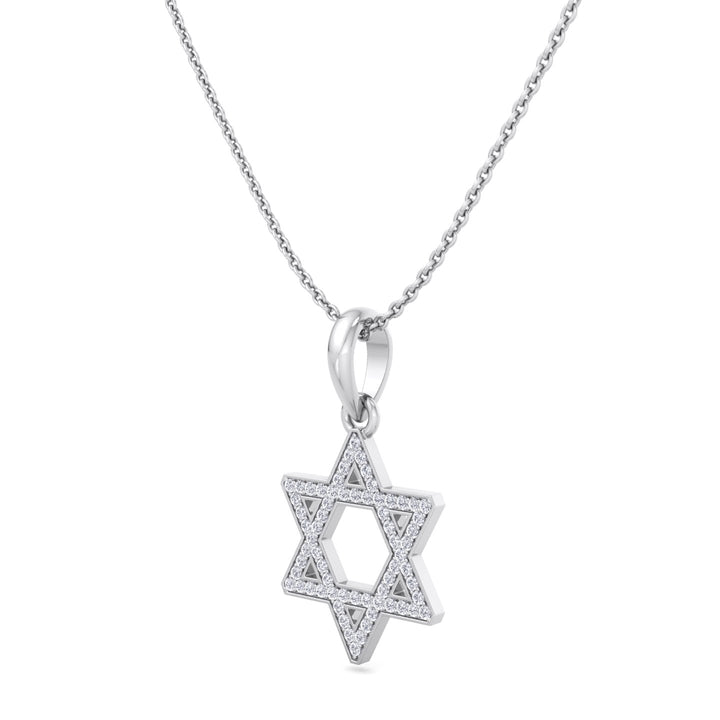 .35CT Star Of David Pendant Natural Diamond Pendant Necklace