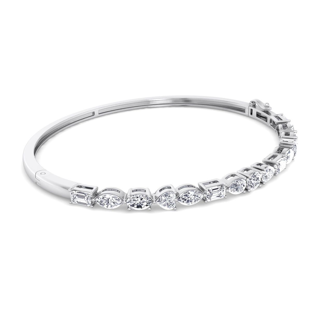 Emerald heart marquise round pear diamond bracelet