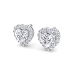 Tiana - Heart Shape Diamond Halo Studs - Gem Jewelers Co