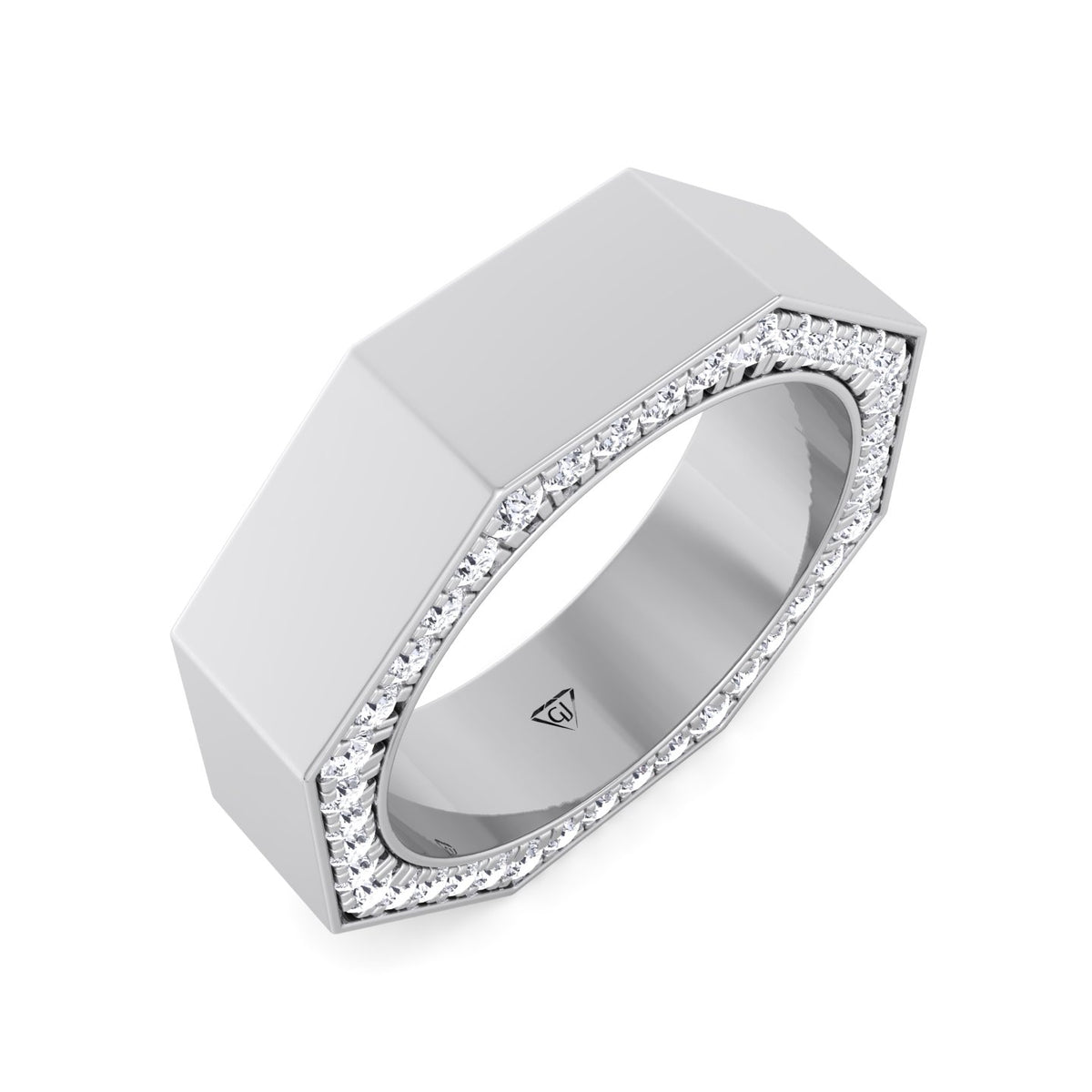 Enrico - Hidden Diamond Wedding Band - Gem Jewelers Co