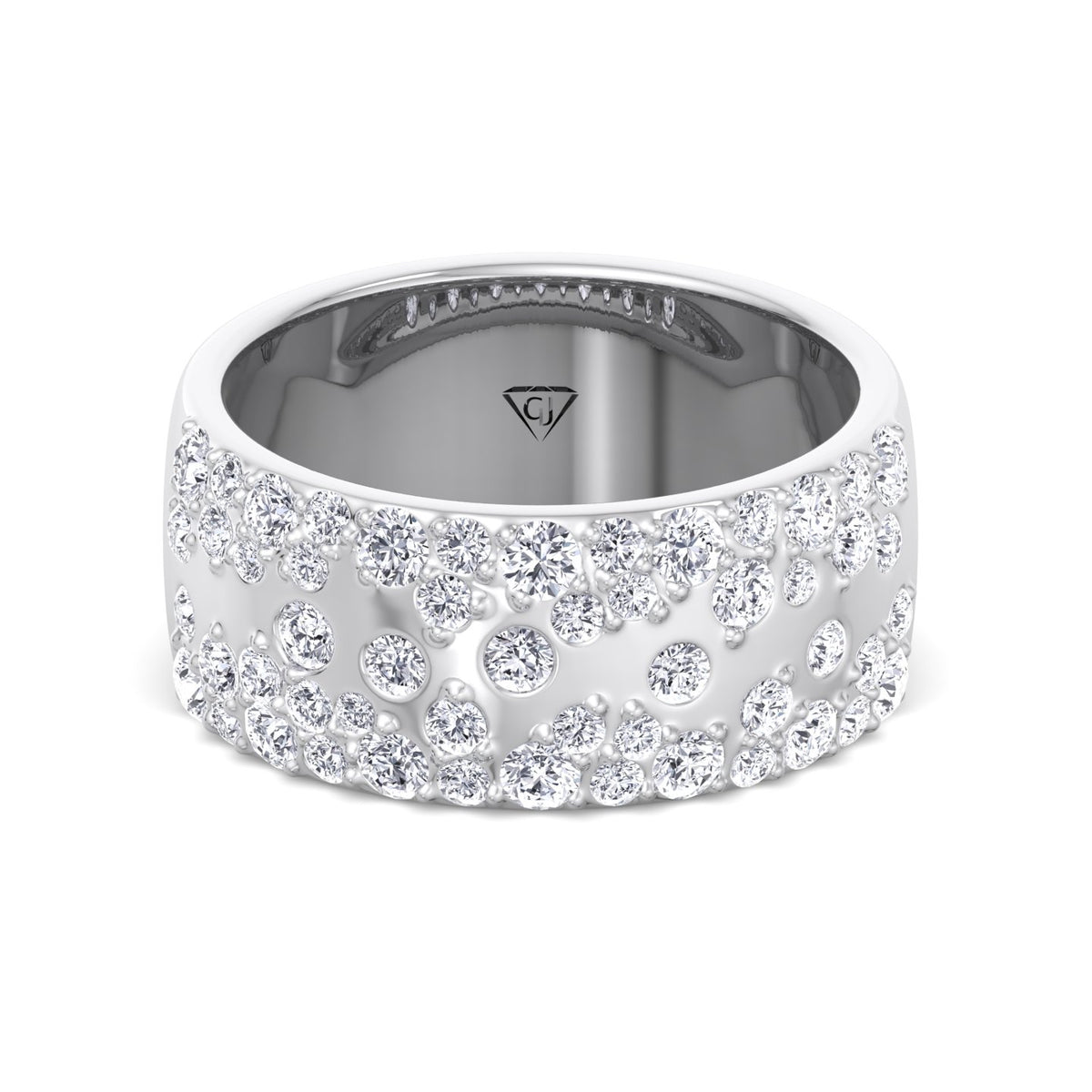 Cellini - Wide Natural Diamond Cigar Band - Gem Jewelers Co