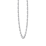 Bezel Set Round Natural Diamond Bar Necklace White Gold 