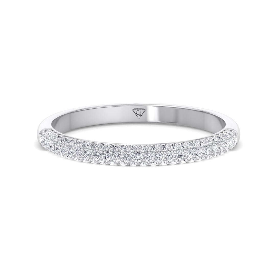 Teresa - Pave Natural Diamond Wedding Band - Gem Jewelers Co
