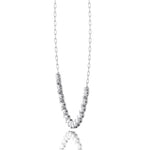 Paper Clip and Pear Shape Bezel Set Diamond Tennis Necklace White Gold