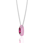 (3.5CT T.W.) Natural Pink Sapphire and Ruby Pendant  White Gold 