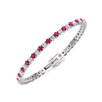 Sophie - Natural Diamond & Ruby Tennis Bracelet - Gem Jewelers Co