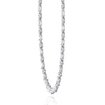 Alternating Emerald and Round Natural Diamond Tennis Necklace White Gold