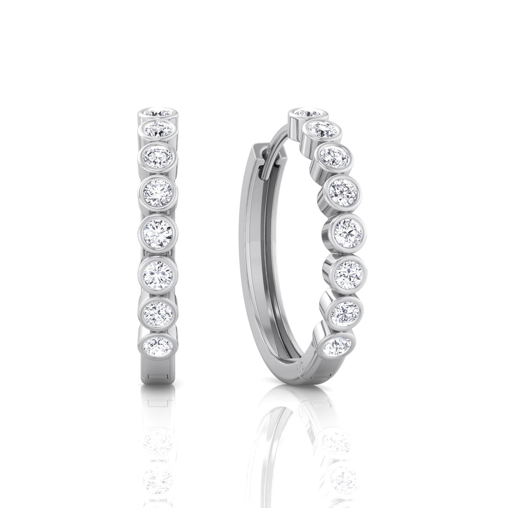WG Round Shape Natural Diamond Hoop Earrings2