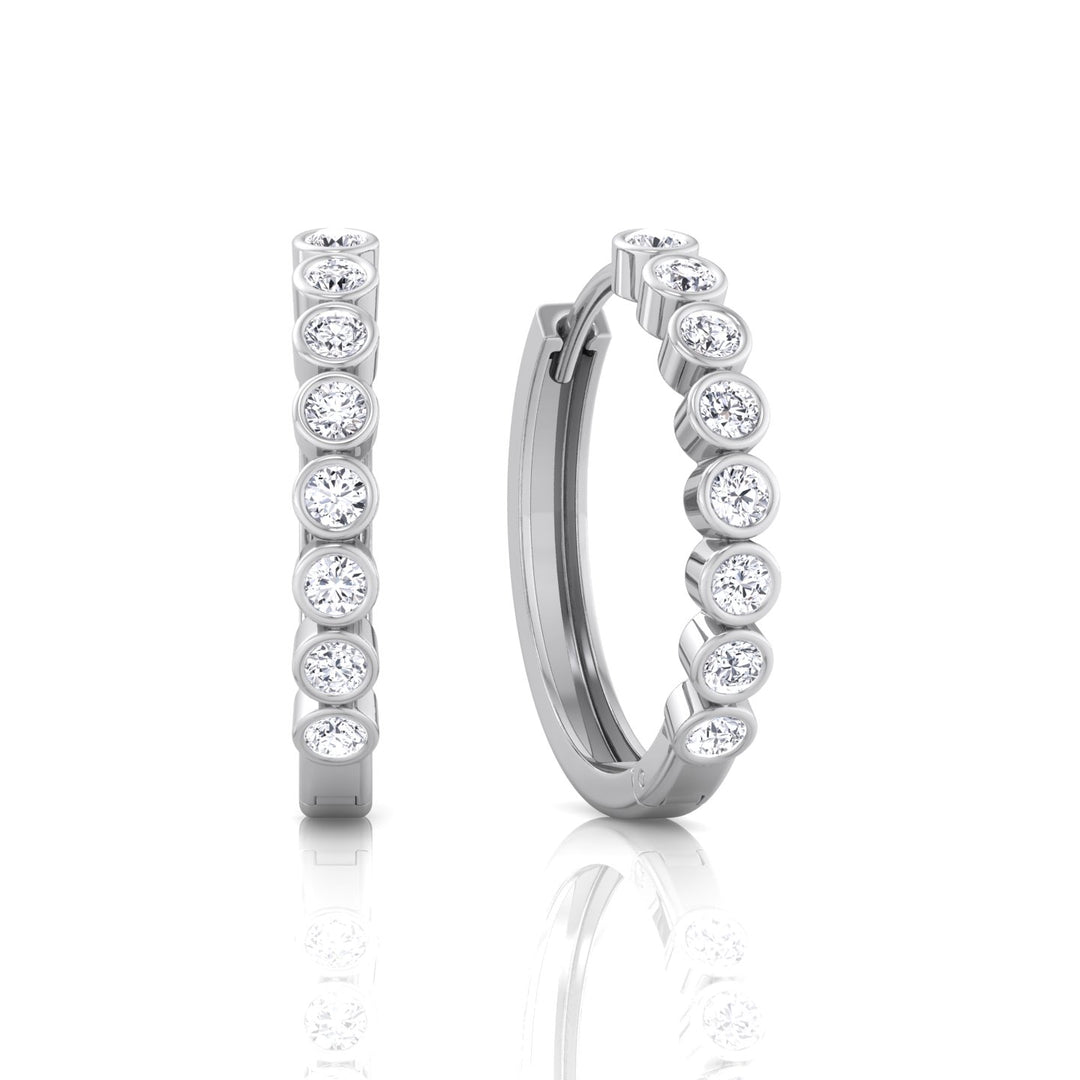 WG Round Shape Natural Diamond Hoop Earrings2