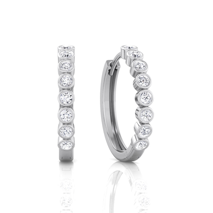 WG Round Shape Natural Diamond Hoop Earrings2