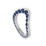 Natural Blue Sapphire Invisible Halo Eternity Band White Gold 