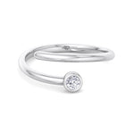 Sylvie - Round Cut Diamond Bezel Stacking Open Ring - Gem Jewelers Co