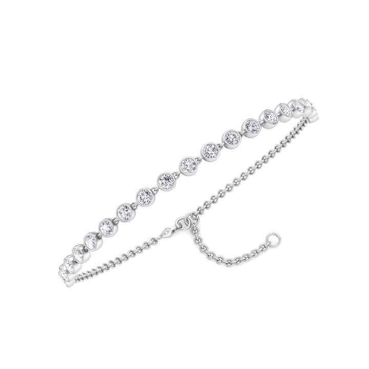 Carta - Bezel Set Natural Diamond Chain Bracelet - Gem Jewelers Co