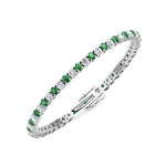 Estelle - Natural Diamond & Emerald Tennis Bracelet - Gem Jewelers Co
