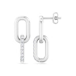 YG Paperclip Chain Lab Grown Diamond Earrings