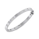 Milly - Asscher Cut Bezel Set Natural Diamond Bangle - Gem Jewelers Co