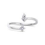 Calista - Pear & Round Cut Diamond Stackable Ring - Gem Jewelers Co