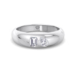 Verdiana - Toi et Moi Domed Bezel Set Diamond Ring - Gem Jewelers Co