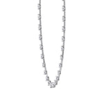 4-Prong Round Natural Diamond Bar Necklace White Gold