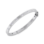 Anza - Round Cut Bezel Set Natural Diamond Bangle - Gem Jewelers Co