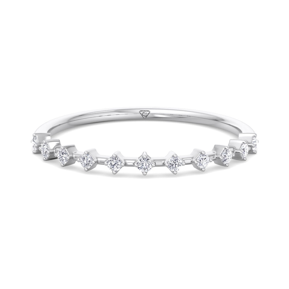Simona - Multi Stone Round Natural Diamond Dainty Ring - Gem Jewelers Co