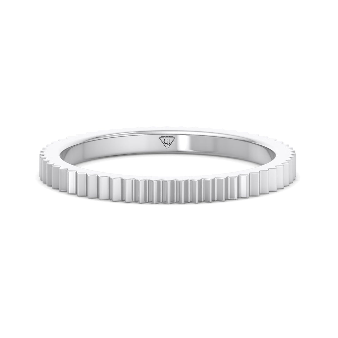 Franco - Unisex 2mm Fluted Gold Band - Gem Jewelers Co