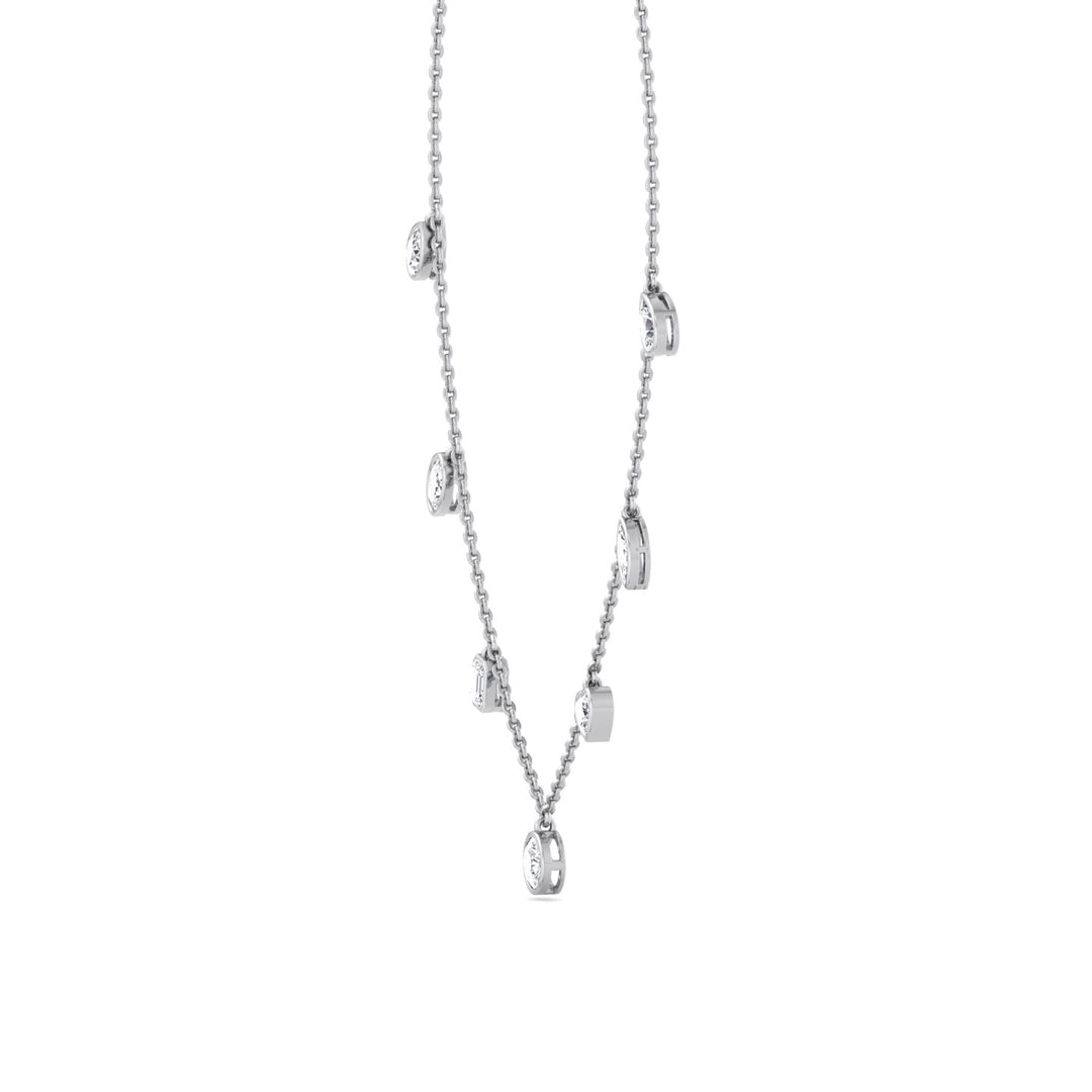 Multi Shape Diamonds By The Yard Necklace ( 1.10CT T.W )