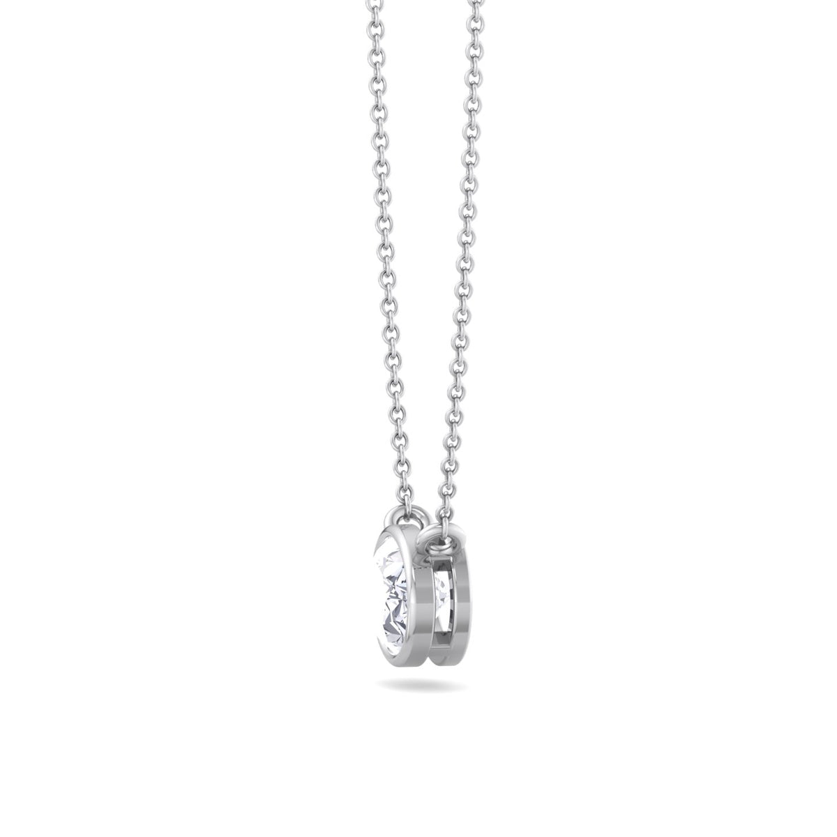 Lia - Bezel Set Oval Shape Diamond Pendant - Gem Jewelers Co