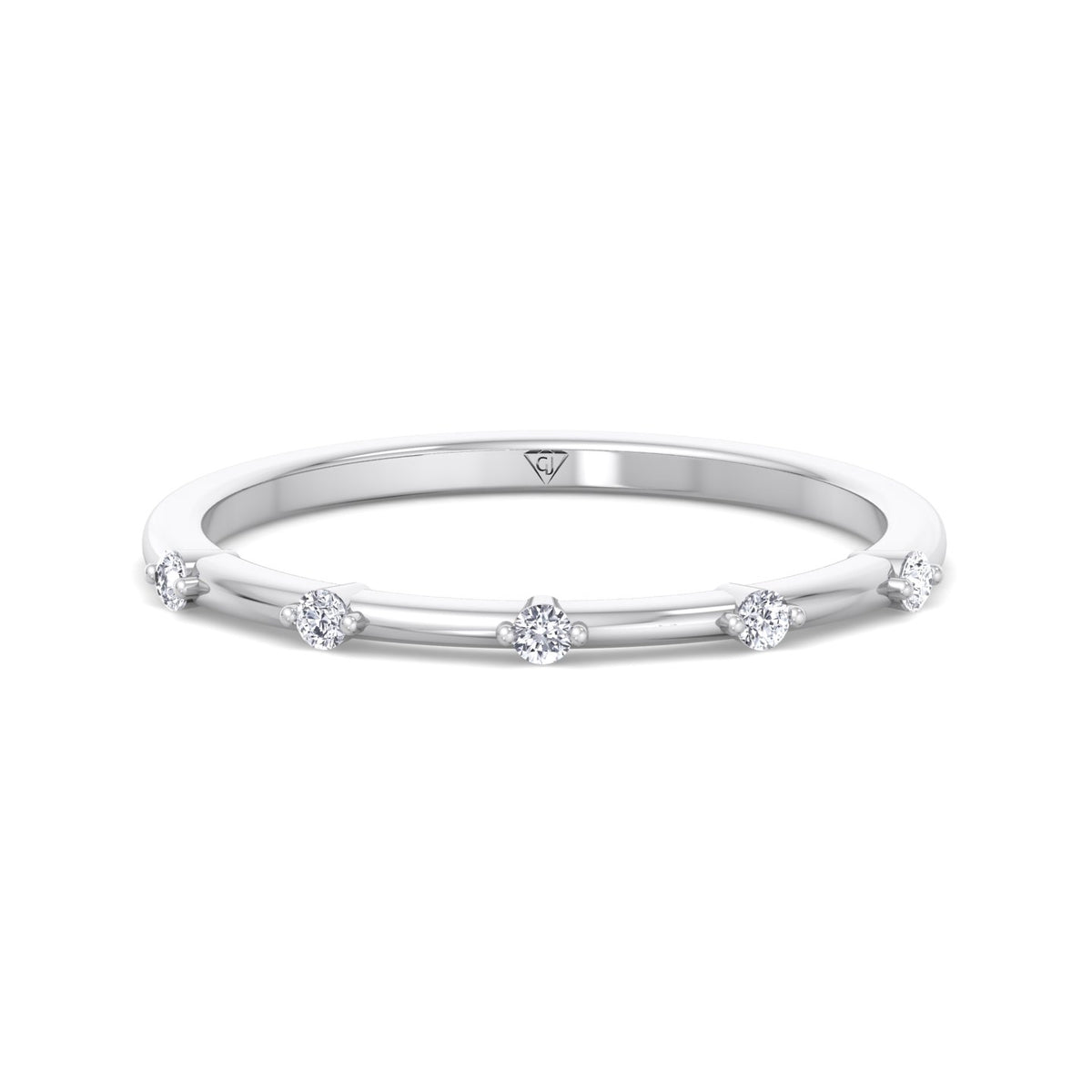 Myra - 5 Stone Round Diamond Dainty Ring Single Prong - Gem Jewelers Co