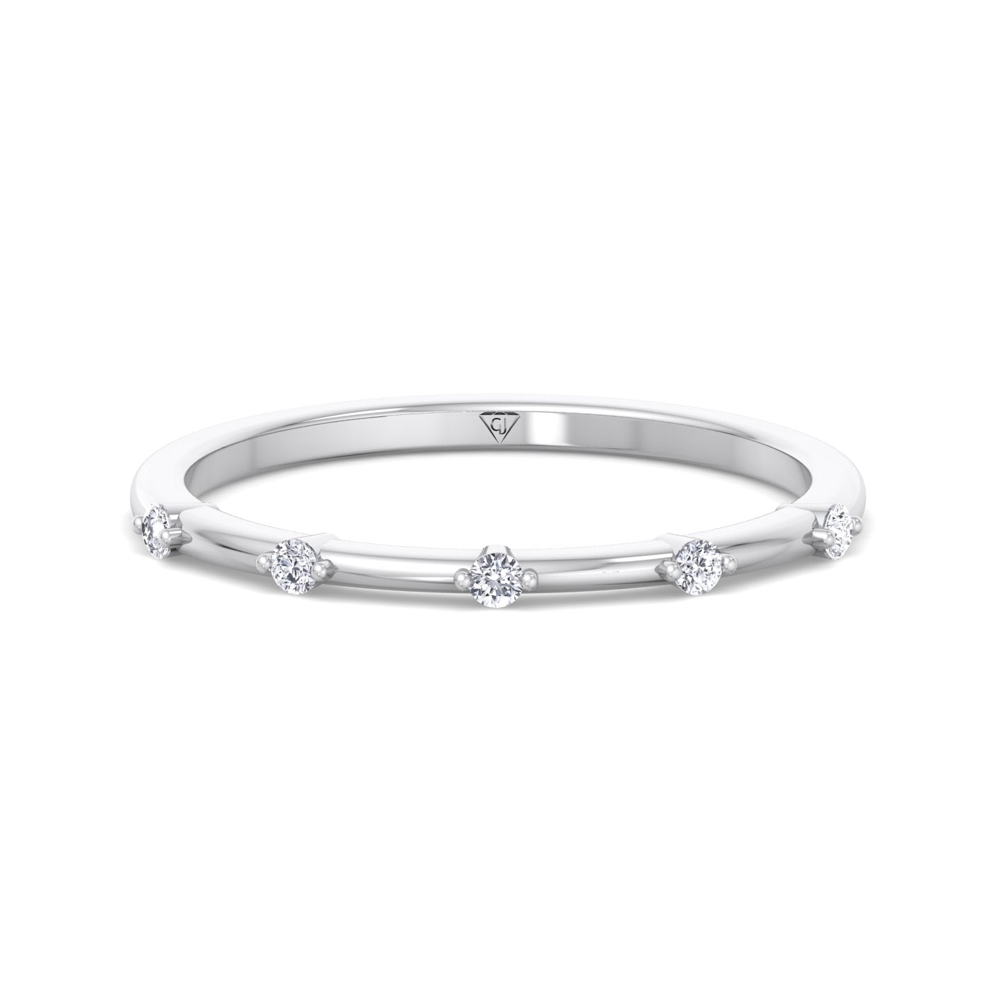 Myra - 5 Stone Round Diamond Dainty Ring Single Prong - Gem Jewelers Co