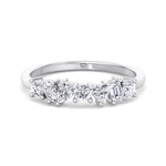 Multi Shape Half Way Natural Diamond Eternity Band White Gold 14K