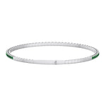 Chiara - Flexible Natural Emerald Bangle in 14K Solid Gold - Gem Jewelers Co
