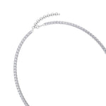 Adjustable 4-Prong Graduated Natural Diamond Tennis Necklace White Gold 14K