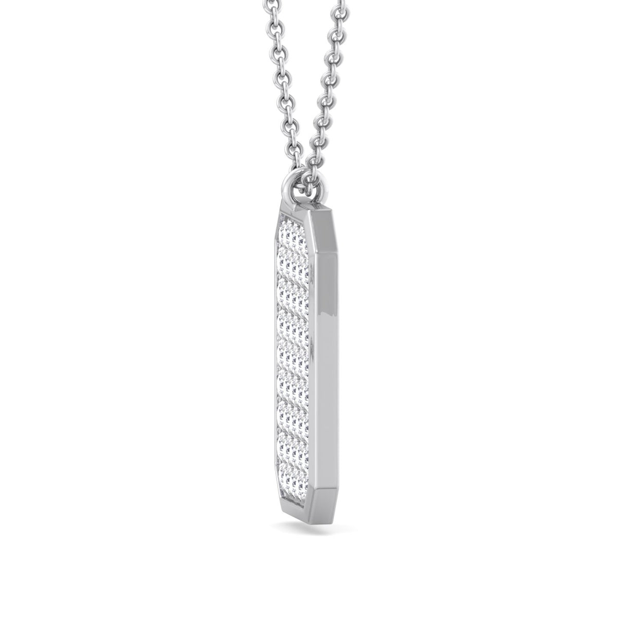 Vito - Diamond Dog Tag Pendant Necklace - Gem Jewelers Co