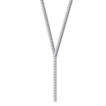4 Prong Natural Diamond Y Drop Tennis Necklace WG 5