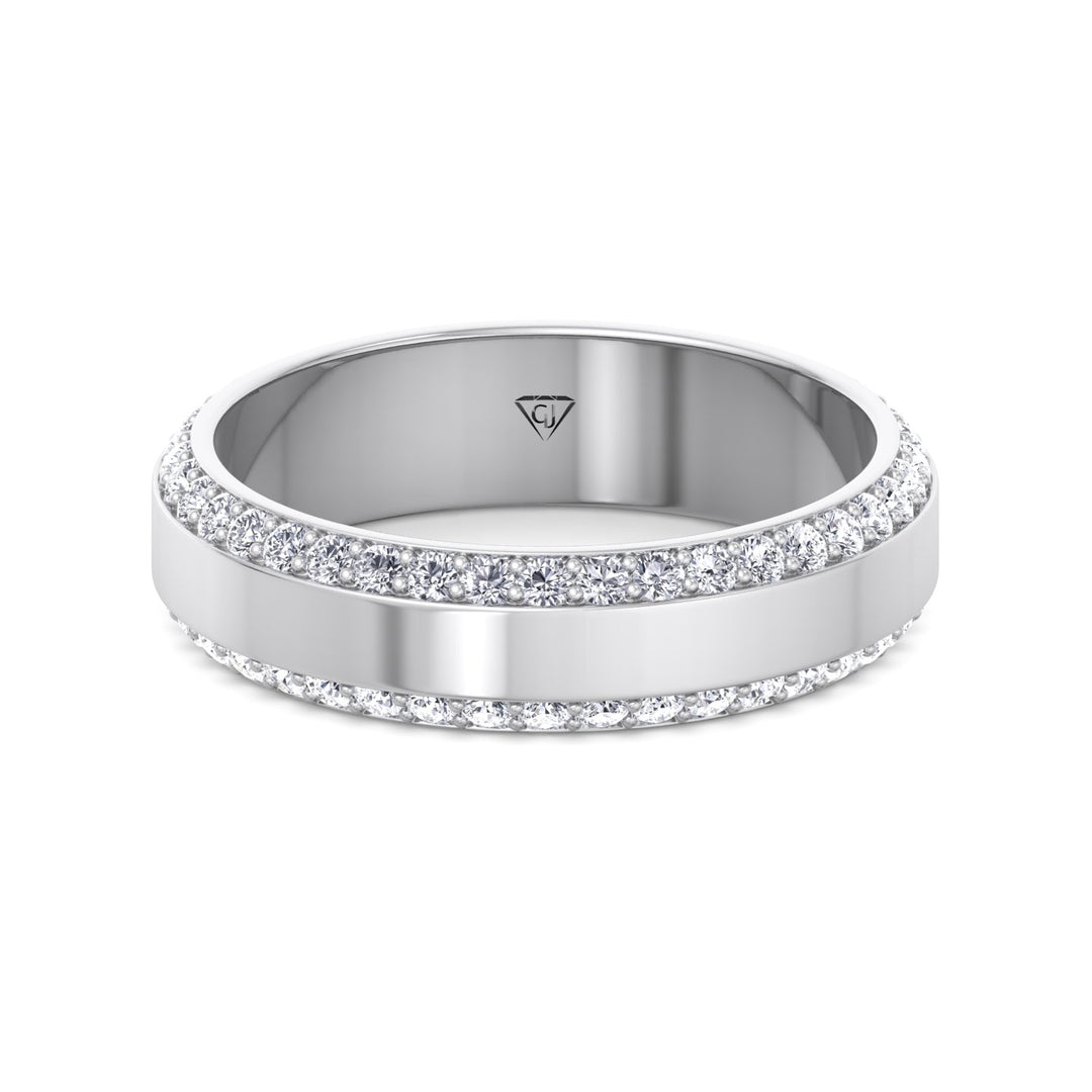 1.50CT Beveled Natural Diamond Wedding Band