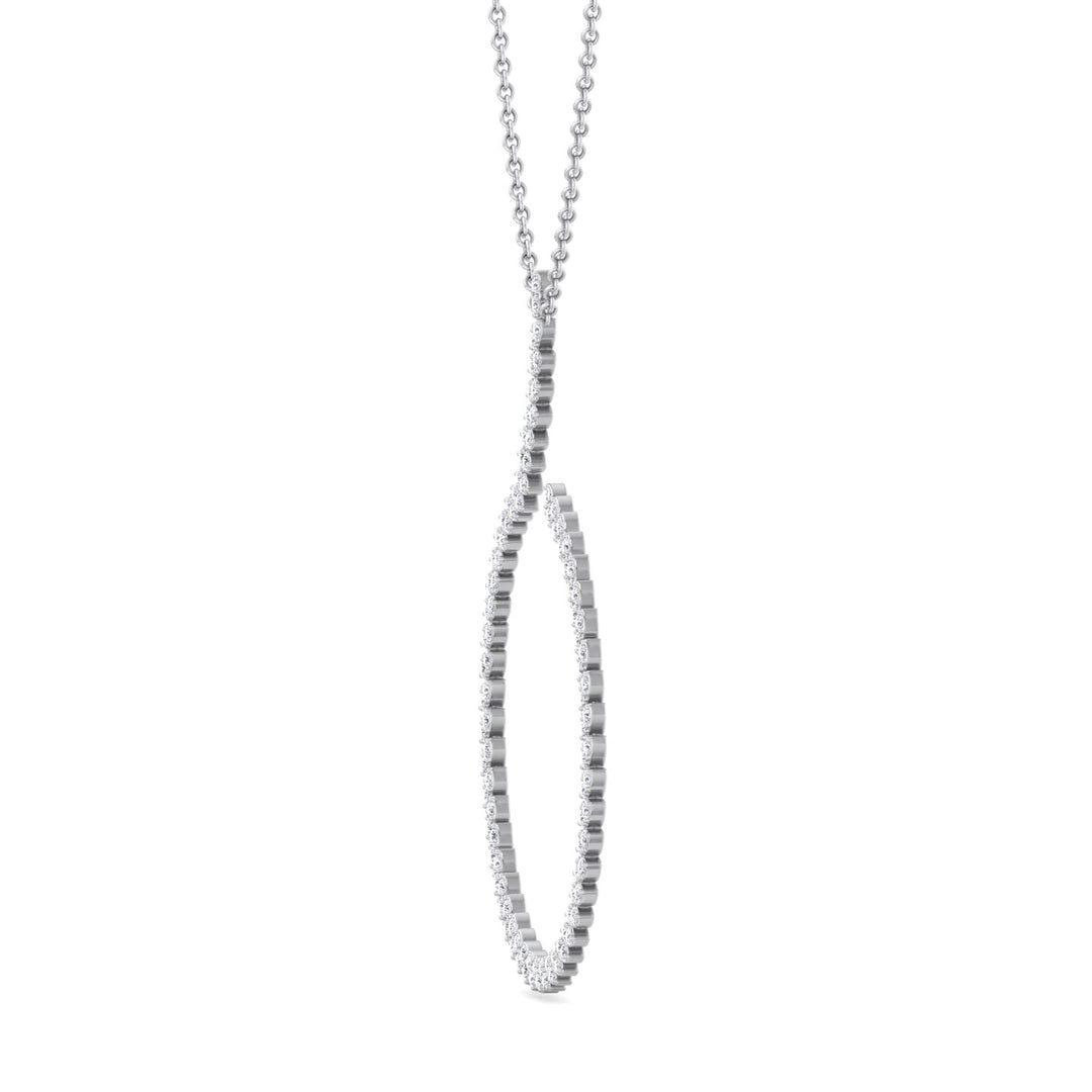 4.8CT T.W. Circle Swirl Pendant with Marquise Shape White Gold 18K